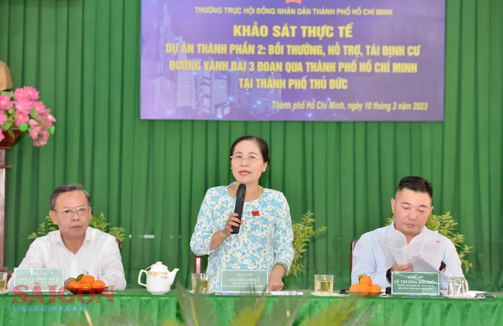 Chủ tịch HĐND TPHCM Nguyễn Thị Lệ phát biểu tại buổi làm việc. Ảnh: CAO THĂNG