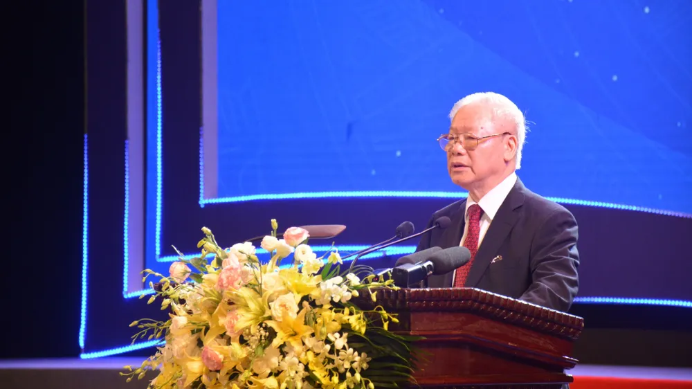 Tổng Bí thư Nguyễn Phú Trọng phát biểu tại lễ kỷ niệm Tổng Bí thư Nguyễn Phú Trọng phát biểu tại lễ kỷ niệm