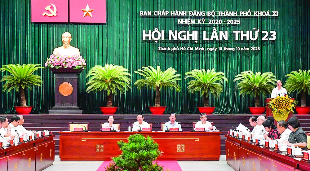 Quang cảnh Hội nghị Ban Chấp hành Đảng bộ TPHCM lần thứ 23. Ảnh: VIỆT DŨNG