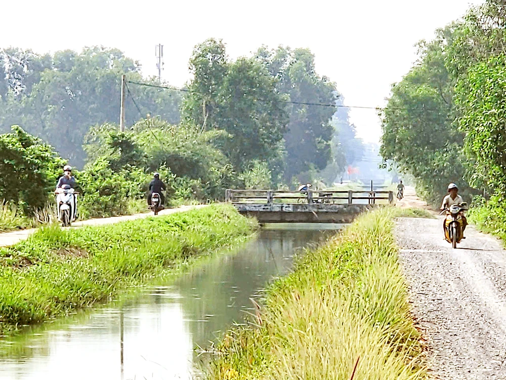 Nhờ dòng nước mát từ kênh Đông, vùng nông thôn rộng lớn ở huyện Củ Chi (TPHCM) đầy màu xanh của cây trái B5g.jpg