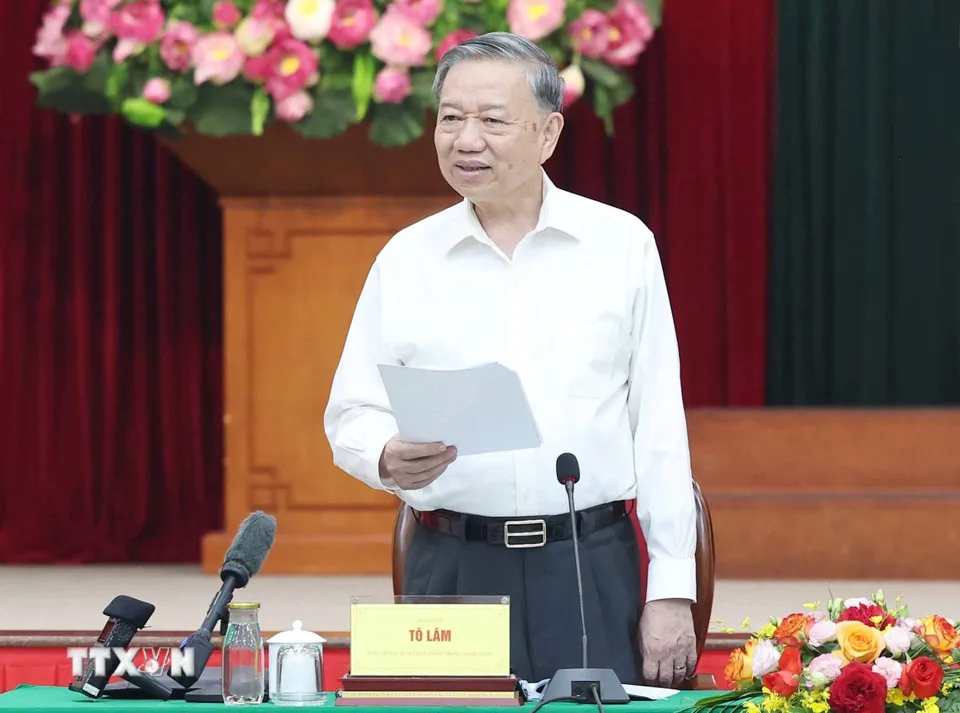 Tổng Bí thư Tô Lâm phát biểu tại buổi làm việc. Ảnh: TTXVN tong-bi-thu-to-lam-lam-viec-voi-ban-to-chuc-trung-uong-2705-5.jpg