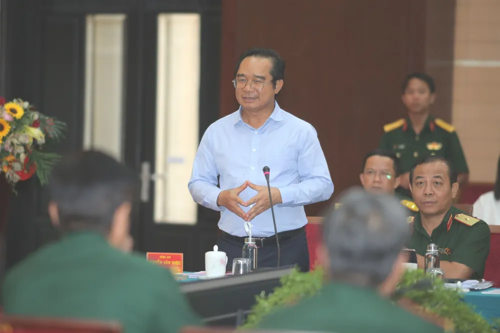 Chủ tịch UBND TPHCM Nguyễn Văn Được phát biểu tại hội nghị. Ảnh: DŨNG PHƯƠNG z6694756387238_025d3d1f0fed9142ca5f803190d5949e.jpg