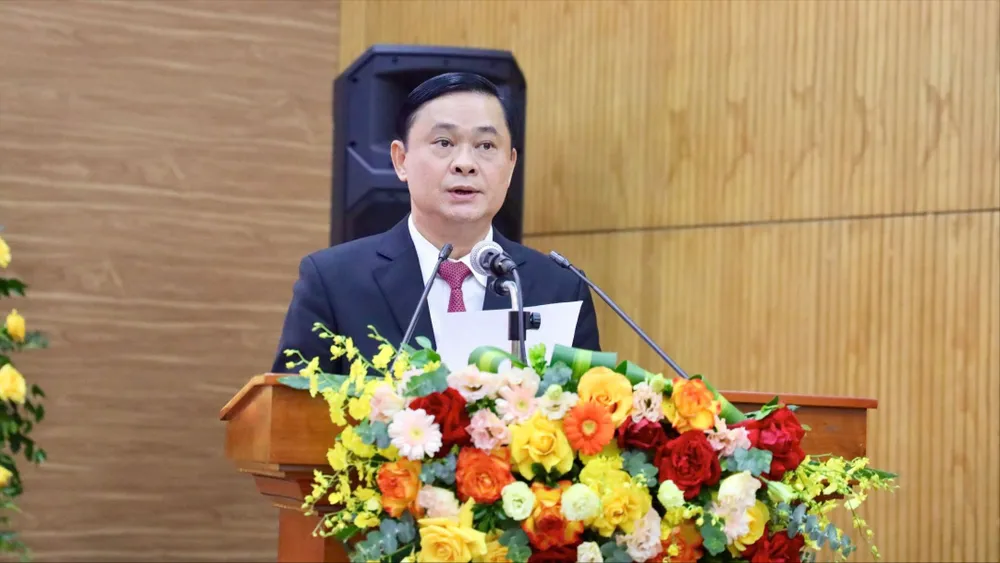 Bí thư Đảng ủy Cơ quan Ban Chính sách, chiến lược Trung ương Thái Thanh Quý phát biểu Thái thnah quý.jpeg