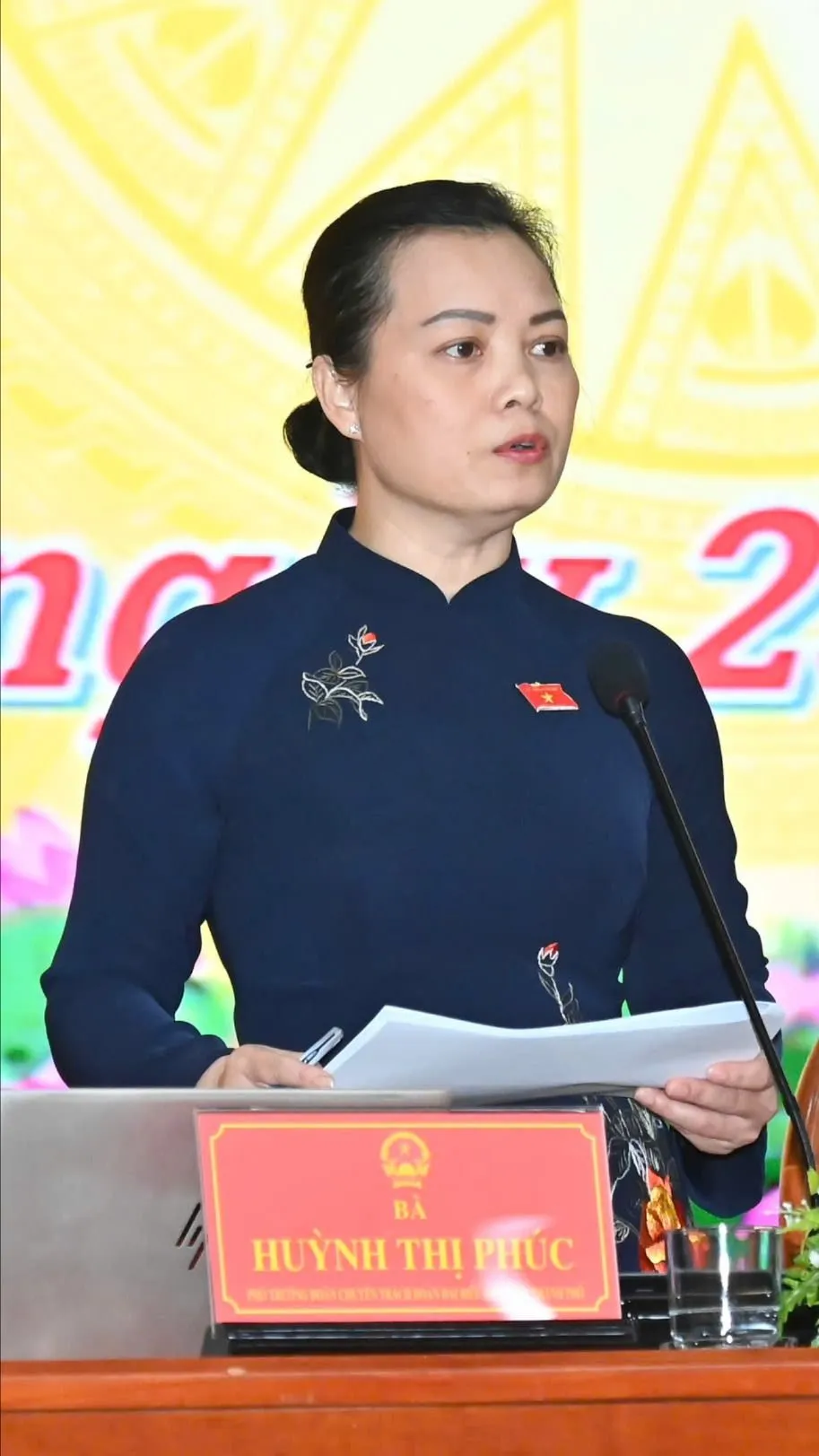 Phó Trưởng đoàn chuyên trách Đoàn ĐBQH TPHCM khóa XV Huỳnh Thị Phúc phát biểu. Ảnh: VIỆT DŨNG f773f01e1c369668cf27.jpg