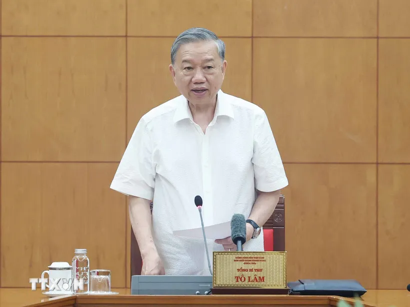 Tổng Bí thư Tô Lâm phát biểu. Ảnh: TTXVN