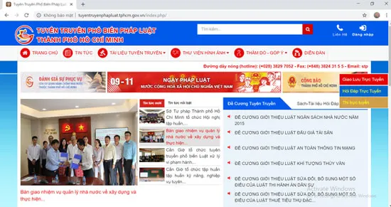 Cổng thông tin tuyên truyền pháp luật TPHCM.