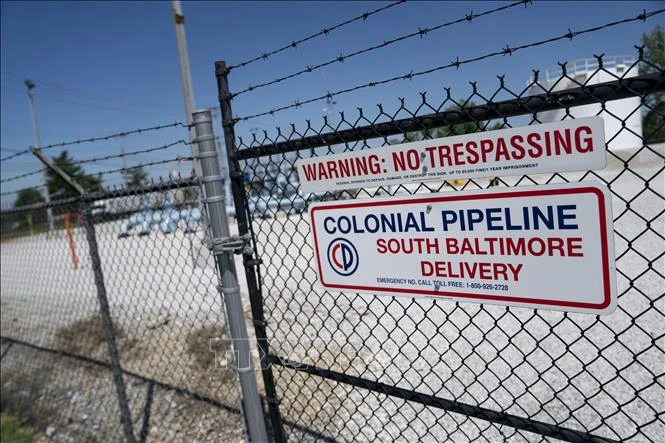 Một cơ sở của công ty Colonial Pipeline ở Baltimore, Maryland, Mỹ, ngày 11/5/2021. Ảnh: THX/TTXVN