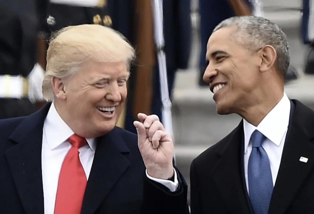 Ông Trump và ông Obama.