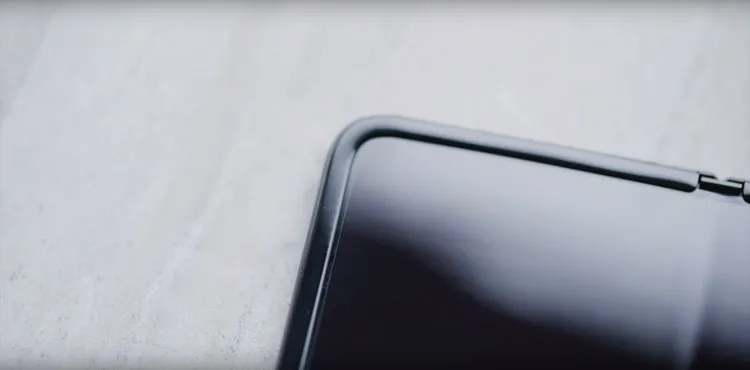 If you look closely, you can see the edges of the screen protector here. 7. The Galaxy Fold screen protector became a major sticking point.