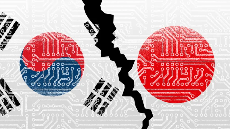 South Korean and Japanese companies play major roles in chip production, creating global consequences for the bilateral trade dispute.