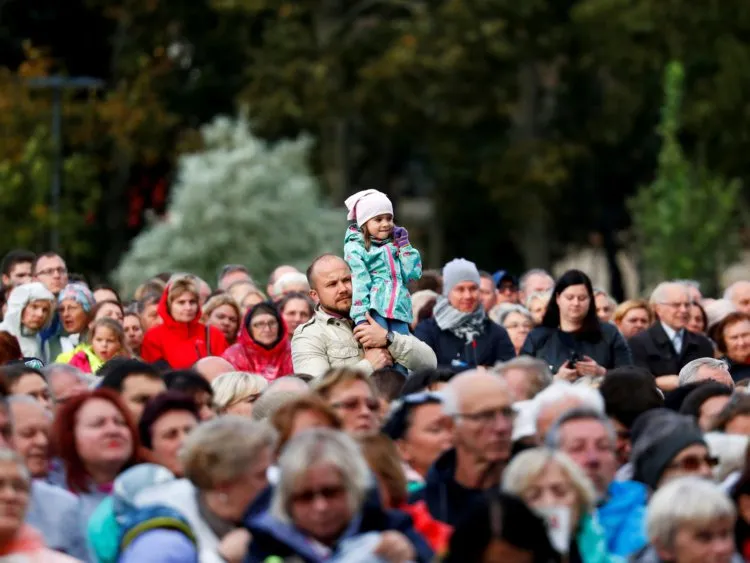 People in Vilnius, Lithuania in 2018. 19. Lithuania: 15.7% of children with parents in the bottom half ended up in the top quarter.