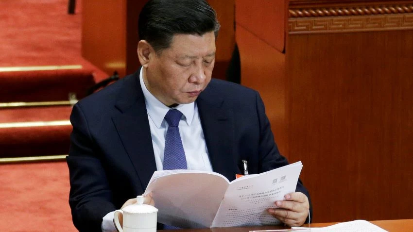 Chinese President Xi Jinping at opening of the National People's Congress in March. Xi has stressed the role of state-owned enterprises in the Chinese economy. © Reuters