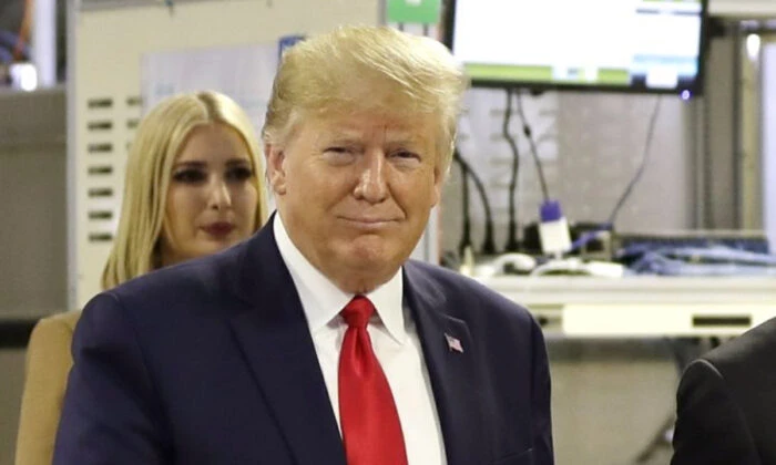 President Donald Trump tours an Apple manufacturing plant on Nov. 20, 2019. (Evan Vucci/AP Photo)