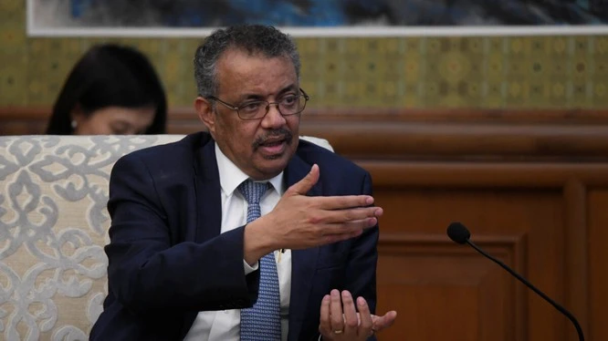 Ông Tedros Adhanom, Tổng giám đốc Tổ chức Y tế Thế giới, phát biểu trong cuộc gặp với Ngoại trưởng Trung Quốc Wang Yi tại Nhà khách bang Diaoyutai ở Bắc Kinh, Trung Quốc, vào ngày 28 tháng 1 năm 2020. (Naohiko Hatta /Reuters).