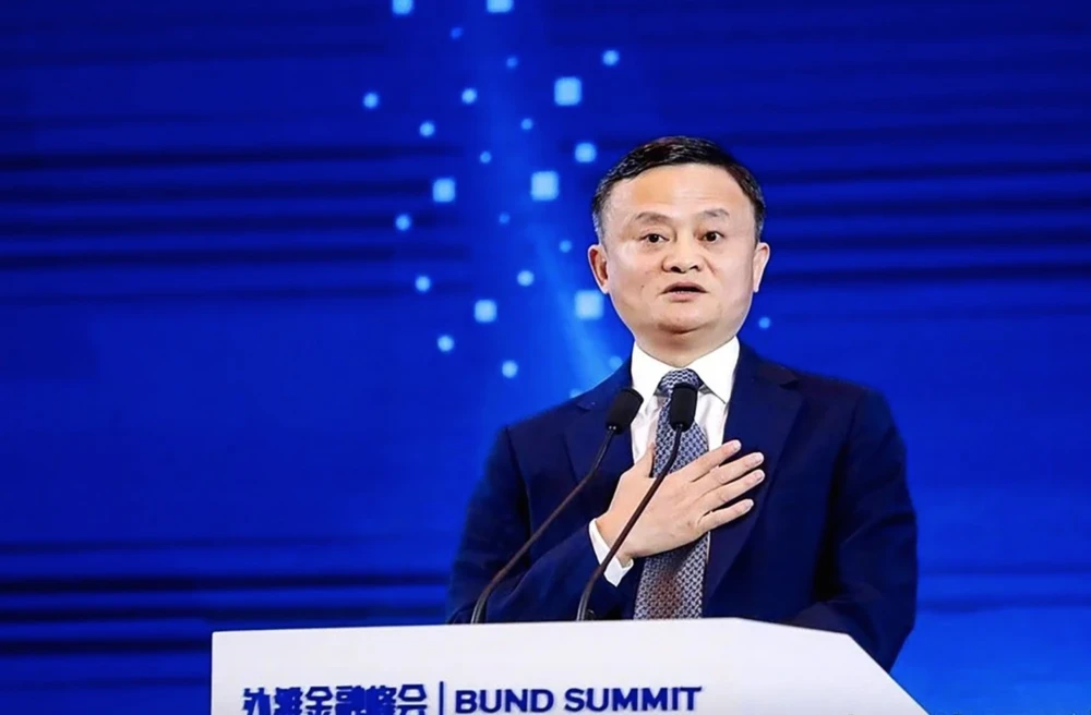 Jack Ma tại Hội nghị Thượng đỉnh Bến Thượng Hải 2020 ở Thượng Hải. Ảnh: Handout