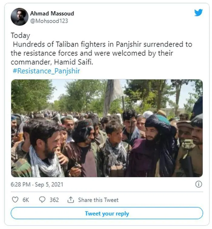 Lãnh đạo phe kháng chiến tuyên bố sẵn sàng ngưng đánh và đàm phán với Taliban ảnh 1 Lãnh đạo phe kháng chiến tuyên bố sẵn sàng ngưng đánh và đàm phán với Taliban ảnh 1