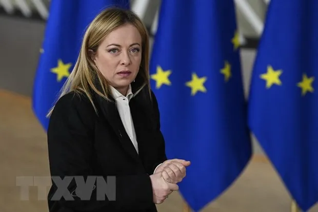 Thủ tướng Meloni đã bày tỏ sự thất vọng trước việc ECB sẵn sàng tiếp tục tăng lãi suất. (Ảnh: AFP/TTXVN) Thủ tướng Meloni đã bày tỏ sự thất vọng trước việc ECB sẵn sàng tiếp tục tăng lãi suất. (Ảnh: AFP/TTXVN)