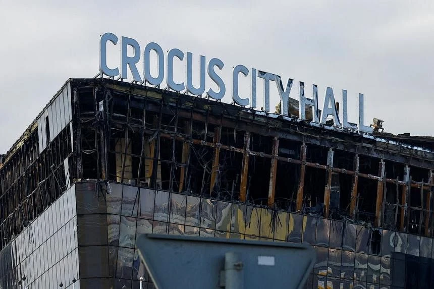 Crocus City Hall bị cháy rụi sau một cuộc tấn công. Ảnh REUTERS/Evgenia Novozhenina/File Photo