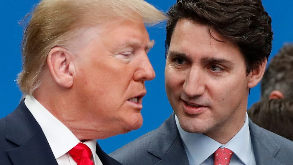 Donald Trump và Justin Trudeau năm 2019. 