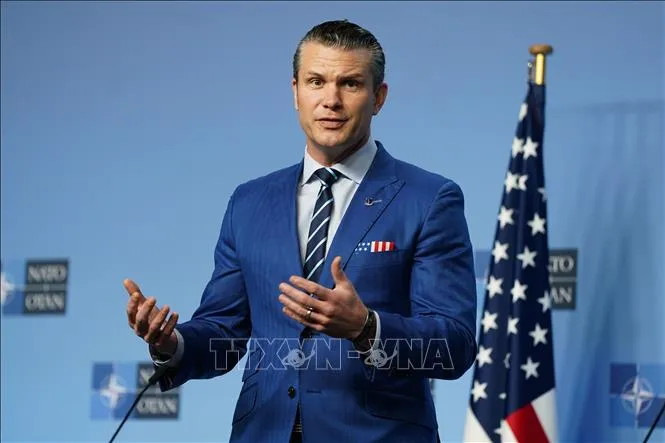 Bộ trưởng Quốc phòng Mỹ Pete Hegseth. Ảnh: THX/TTXVN