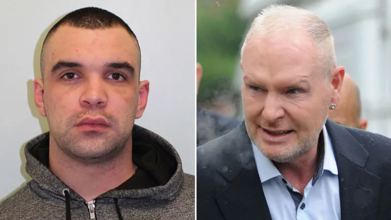 Lewis Beard (trái) đã hành hung Paul Gascoigne. 