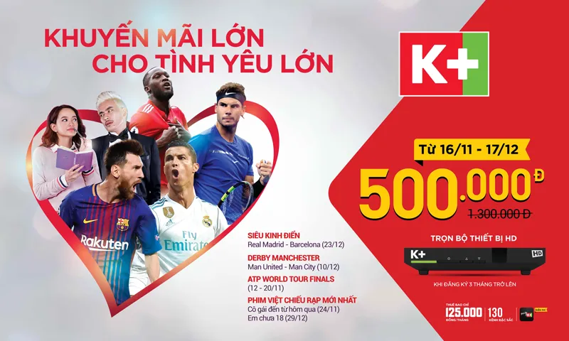 K+ giảm giá bộ thiết bị HD
