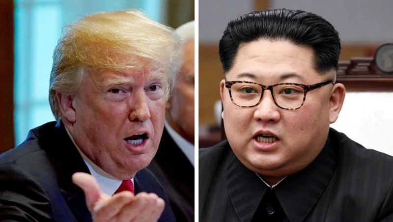 Tổng thống Mỹ và lãnh đạo Triều Tiên. Ảnh: Reuters, KCNA