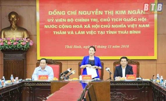 Chủ tịch Quốc hội Nguyễn Thị Kim Ngân thăm và làm việc tại Thái Bình ảnh 1 Chủ tịch Quốc hội Nguyễn Thị Kim Ngân thăm và làm việc tại Thái Bình ảnh 1