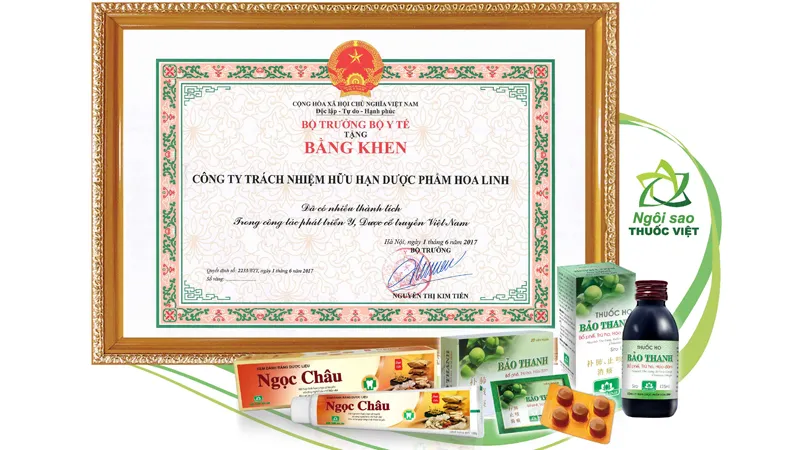 Công ty Dược phẩm Hoa Linh được Bộ Y tế tặng bằng khen vì những thành tích trong công tác phát triển