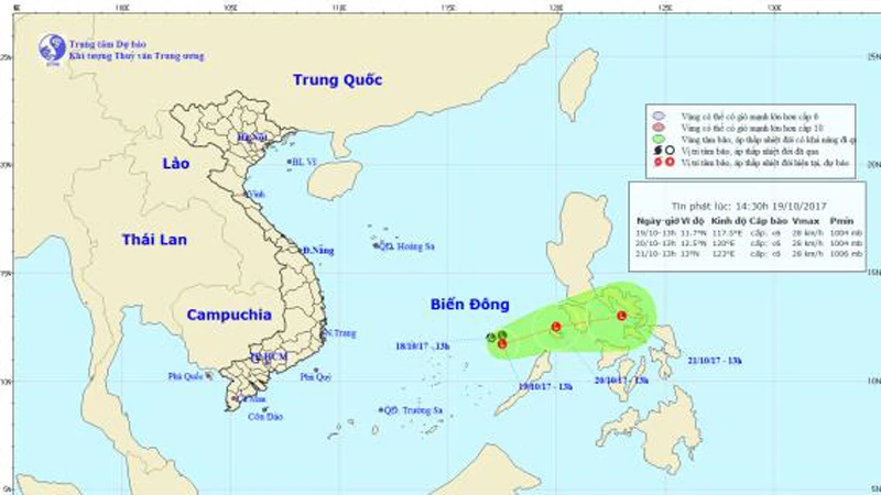 Đường đi và vị trí cơn bão