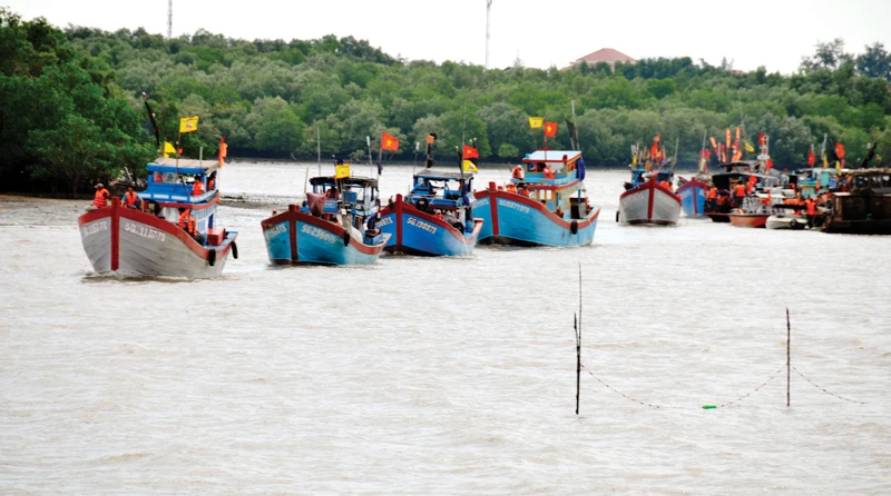 Tàu cá tại cảng thị trấn Cần Thạnh, huyện Cần Giờ, TPHCM. Ảnh: CAO THĂNG