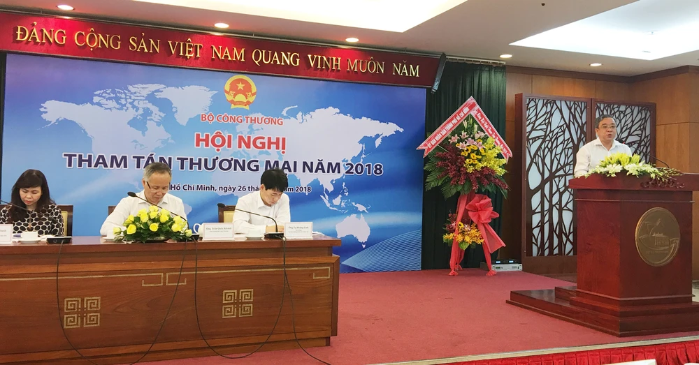 Ông Nguyễn Ngọc Hòa, Phó Giám đốc Sở Công Thương TPHCM đang kiến nghị giải pháp hỗ trợ cho DN thành phố mở rộng thị trường trong thời gian tới