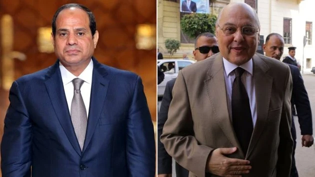 Tổng thống Ai Cập đương nhiệm Abdel-Fattah El-Sisi (bên trái) và Chủ tịch đảng Ghad Moussa Mostafa Moussa. Ảnh: EPA