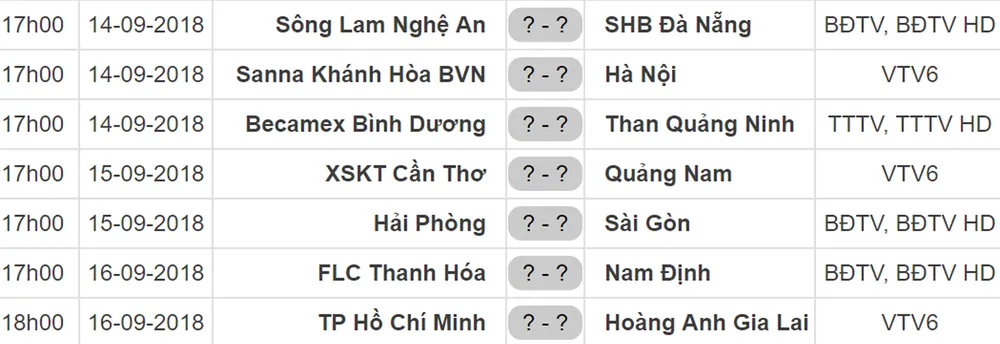 Lịch thi đấu vòng 22 Nuti Cafe V.League 2018: TPHCM gặp Hoàng Anh Gia Lai ảnh 1