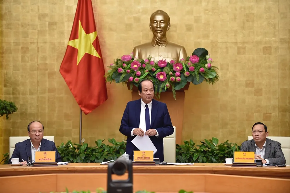 Bộ trưởng, Chủ nhiệm VPCP Mai Tiến Dũng phát biểu. Ảnh: VGP