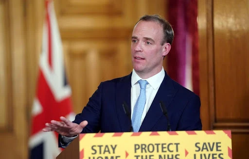 Ngoại trưởng Anh Dominic Raab. Ảnh: Reuters