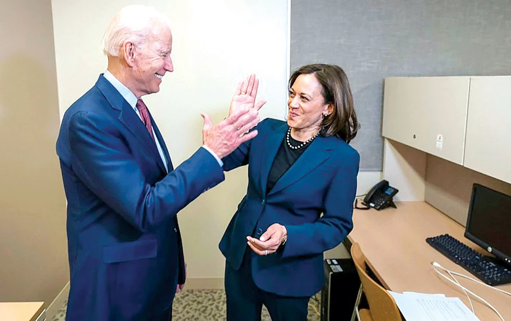 Liên danh của đảng Dân chủ tranh cử Tổng thống Mỹ Joe Biden - Kamala Harris. Ảnh: EPA