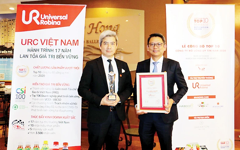 URC Việt Nam được vinh danh trong Tốp 10 công ty đồ uống uy tín nhất Việt Nam năm 2020