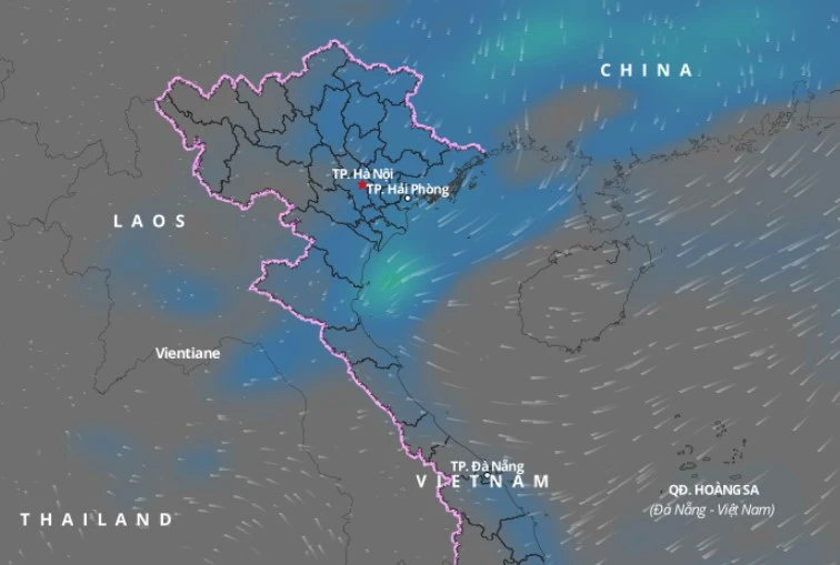 Trong ngày và đêm 13-2, Bắc Bộ có mưa, mưa rào và có nơi có dông, cục bộ có mưa vừa, mưa to. Ảnh: vndms