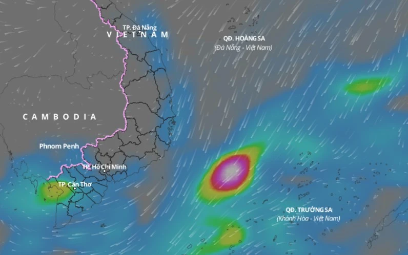 Ngày 6-4, Nam Trung Bộ, Tây Nguyên và Nam Bộ mưa dông, đề phòng khả năng xảy ra lốc, sét, mưa đá và gió giật mạnh. Ảnh: vndms