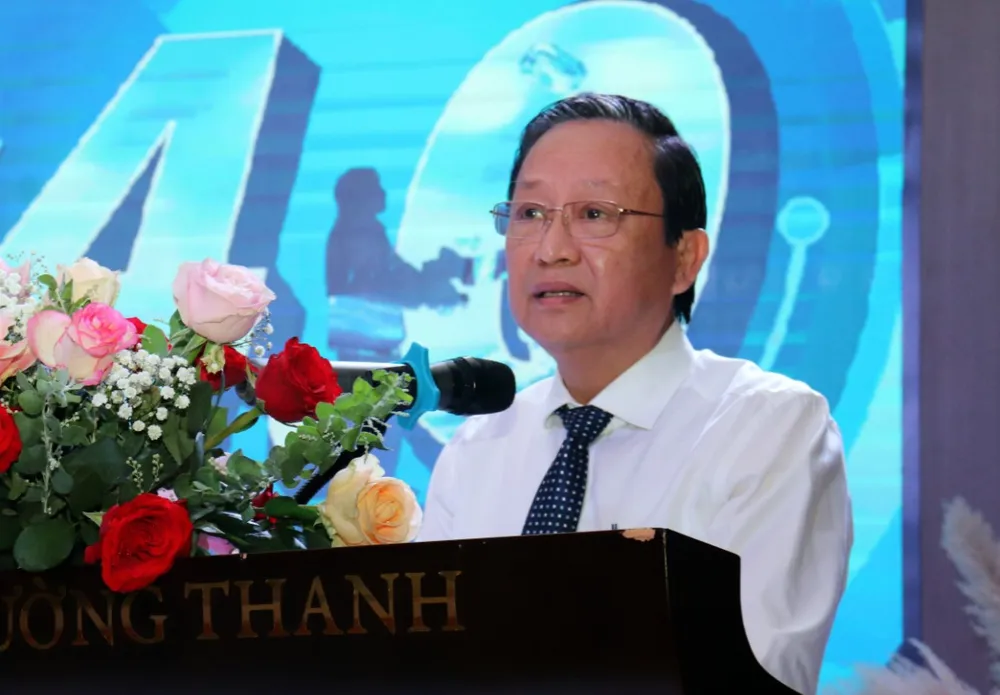 Phó Tổng Giám đốc SAWACO Nguyễn Thanh Sử phát biểu khai mạc hội thảo Phó Tổng Giám đốc SAWACO Nguyễn Thanh Sử phát biểu khai mạc hội thảo