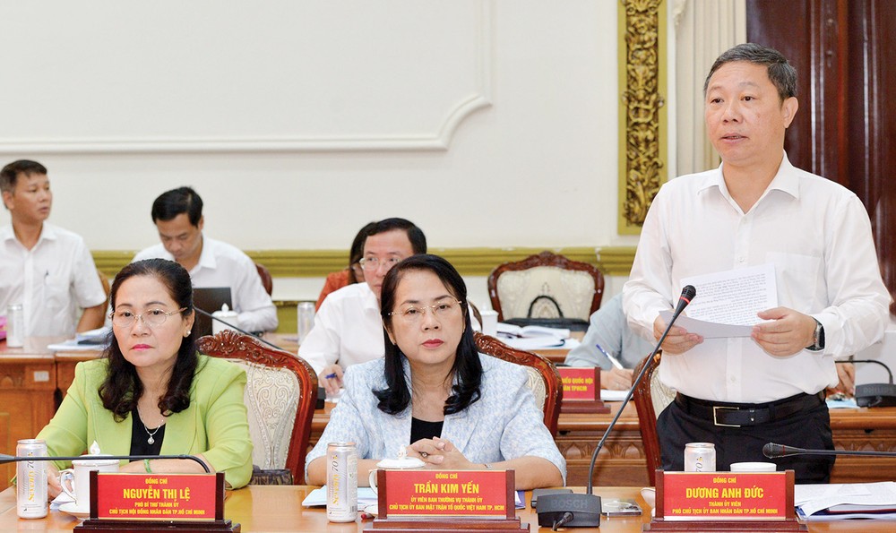 Vice Chairman of Ho Chi Minh City People's Committee Duong Anh Duc speaks at the meeting (Photo: SGGP) Vice Chairman of Ho Chi Minh City People's Committee Duong Anh Duc speaks at the meeting (Photo: SGGP)