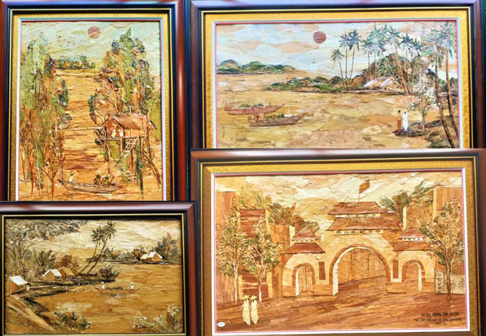 Tranh vỏ tràm của anh Hoàng Lê Nhân Tranh vỏ tràm của anh Hoàng Lê Nhân