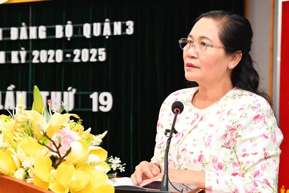 Đồng chí Nguyễn Thị Lệ phát biểu tại hội nghị. Ảnh: VIỆT DŨNG Đồng chí Nguyễn Thị Lệ phát biểu tại hội nghị. Ảnh: VIỆT DŨNG