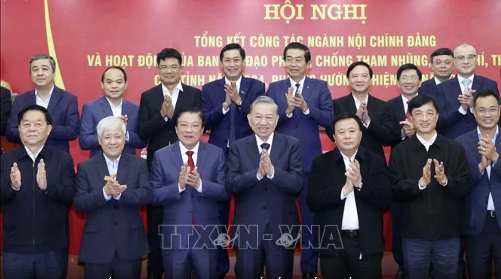 Tổng Bí thư Tô Lâm và các đại biểu dự hội nghị. Ảnh: TTXVN daibieu.jpg