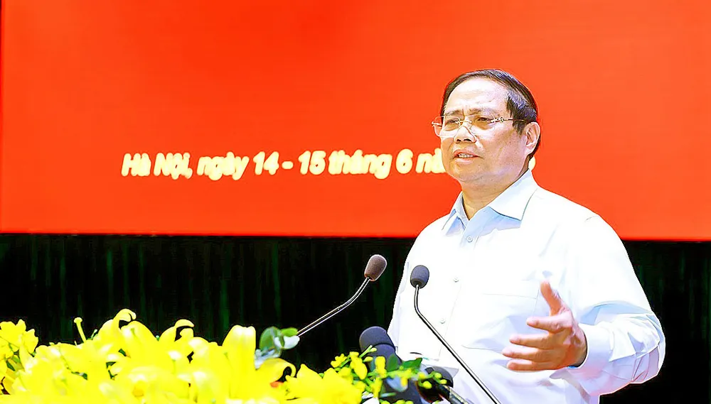 Thủ tướng Phạm Minh Chính phát biểu bế mạc hội nghị thutuong.jpg