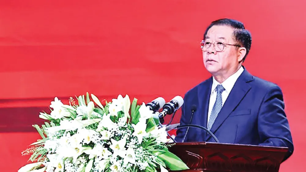 Head of the Central Propaganda and Education Commission Nguyen Trong Nghia speaks at the program. Photo: VNA trongnghia.jpg