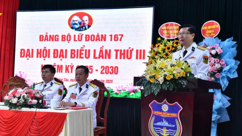 Đại tá Nguyễn Thành Nhân, Bí thư Đảng ủy, Chính ủy Lữ đoàn phát biểu trong Đại hội đại biểu Đảng bộ lần thứ III, nhiệm kỳ 2025-2030 a822940f-5413-43be-ad53-95643ff2be34.jpg
