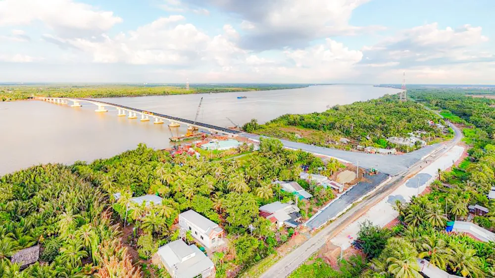 Cầu Đại Ngãi 2 nối Cù Lao Dung với đất liền. Ảnh: Tuấn Quang giaothong.jpg