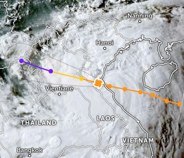 Vị trí tâm bão vào lúc 18 giờ ngày 25-8 tambao1.jpg
